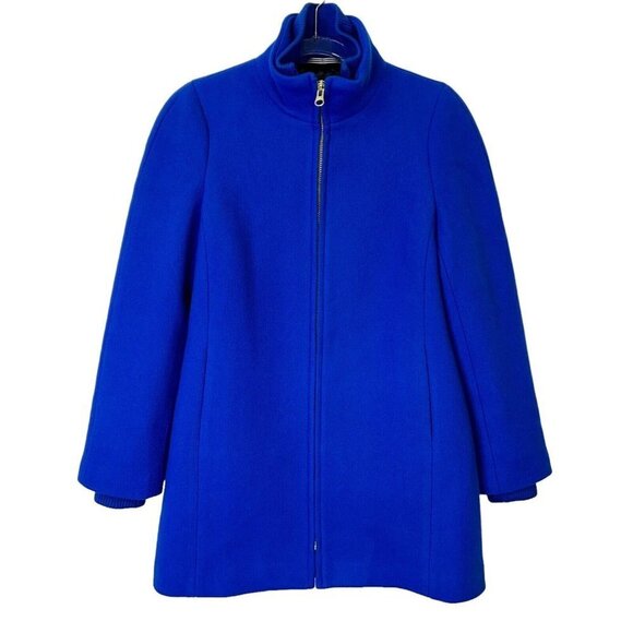 J Crew Lodge Coat Italian Stadium Cloth Wool Women’s Size 2 Royal Blue Jacket - Picture 1 of 11